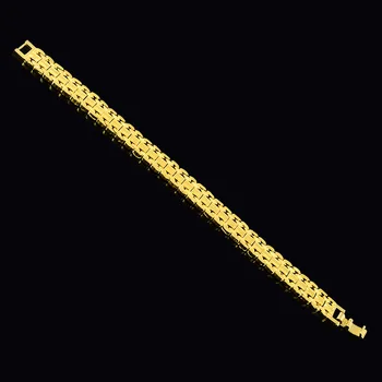 Geometryczne 24K złote bransoletki wysokiej jakości moda eleganckie męskie bransoletki biżuteria partia jubileuszowy prezent