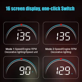 GEYIREN New M8 Head-Up Display LED Display HUD OBD II Car Speed Alarm Car Electronics Projector Speedometer szyby 2019
