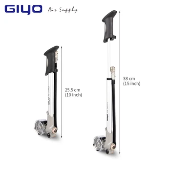 GIYO Pump 300psi High-pressure Bike Air Shock Pump For Fork&Rear Suspension Cycling Bicycle Pump Mountain Bike Pump With Gauge