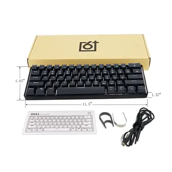 GK61 Swap 60% RGB Keyboard Customized Kit PCB Mounting Plate Case Gamer Mechanical Feeling Keyboard Gaming Keyboard RGB