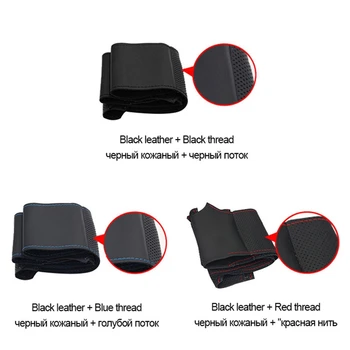 GNUPME DIY kierowniczy pokrywa ręcznie miękka sztuczna skóra czarny samochód, kierownica Pokrywa do Hyundai Tucson 2016