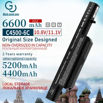 Golooloo 5200mAh 6 elementów nowy akumulator do Clevo C4500BAT-6 C4500 C4500Q C5100Q C5105 C5500Q W150 B4100M B4105 B5100M B5130M B7110