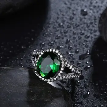GOMAYA Urok klasyczne pierścienie dla kobiet przezroczysty zielony cyrkon pierścień partii rocznica prezent akcesoria mody biżuteria nowy przyjazd