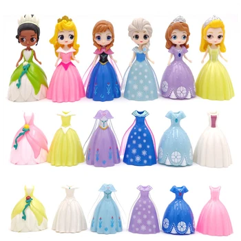 Gorąca Disney mrożone Anna i Elsa mrożone lalka Syrenka Księżniczka królewna Śnieżka Sofia serii ubieranie zabawki dla dzieci, prezenty