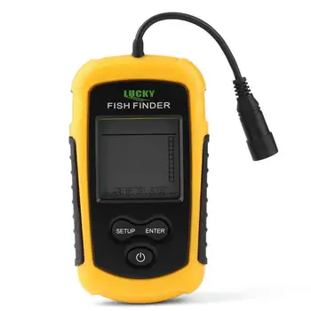 Gorąca sprzedaż Lucky Portable Fish Finder Sonar Sounder Alarm Transducer Fishfinder 0.7 - 100m z baterią i wyświetlaczem angielskim