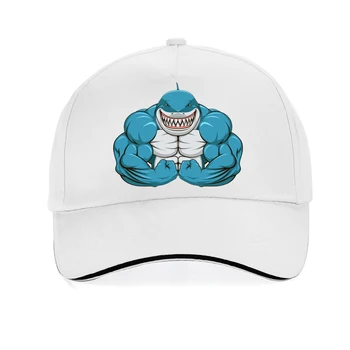 Gorąca sprzedaż moda Kulturystyka cap Mężczyźni Kobiety mięśnie rekina czapka z daszkiem kreskówka Tato kapelusz regulowana snapback gorra hombre