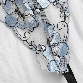 Gorąco sprzedaży nowy styl kobiecy pas do pończoch siatka kwiatowy haft zestaw bielizny wygodne drut biustonosz stringi erotyczny komplet bielizny