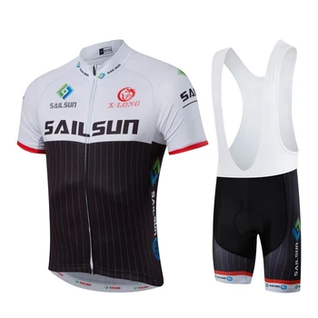 Gorący Żagiel słońce mężczyźni MTB Kolarstwo odzież rower Jersey top lub rower bib szorty czarny biały męski sport Pro team ropa rowerowa odzież top