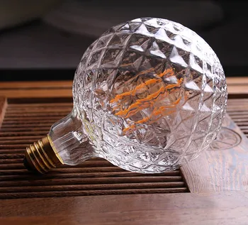 Grensk Led Bulb Long E27 Filament Led G95 Dimmable Led Edison Ra90 4W 2200K Pineapple Decorative Bar Household indoor Light Lamp