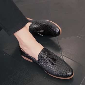 Guderian nowe pędzelki męskie moda buty skórzane mokasyny Męskie obuwie oddychające formalne buty ślubne Herren Schuhe Italienisch