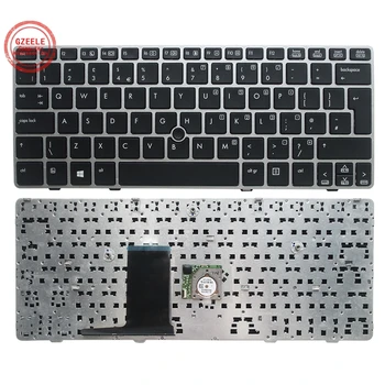 GZEELE nowa brytyjska klawiatura do HP EliteBook 2560 2560p 2570 2570P angielski laptop KB srebrna ramka
