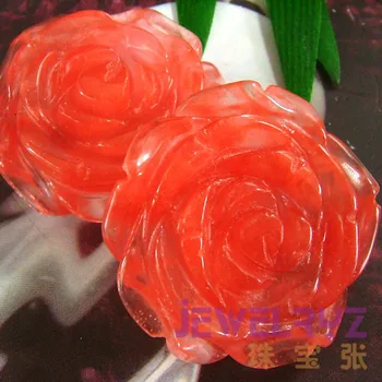 Hailambo moda piękny wulkan wiśnia kwarc rzeźbione Róża wisiorek Kamienny kwiat wisiorek figurka szczęśliwe biżuteria na prezent RP02#
