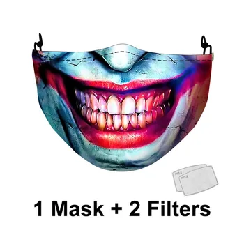 Halloween Zabawa Dorosłych Maska Do Twarzy Zmywalny Wielokrotnego Użytku Zestaw Ochrony Moda Druku Usta Maska Małżowina Uszna Dzieci Unisex Oddychające Маскариллы
