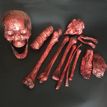 Halloween zepsute plastikowe Kości kości naturalnej wielkości 14 sztuk do ucieczki dom Halloween rekwizyty dekoracje Halloween