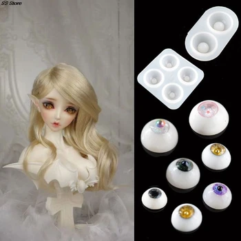 Handmade All Sizes Ball-Jointed Doll Eye Resin Mold Eyeballs Half Round Doll Eyes Casting Resin Mold Art Craft Tools