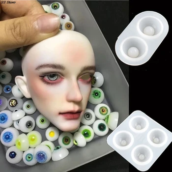 Handmade All Sizes Ball-Jointed Doll Eye Resin Mold Eyeballs Half Round Doll Eyes Casting Resin Mold Art Craft Tools