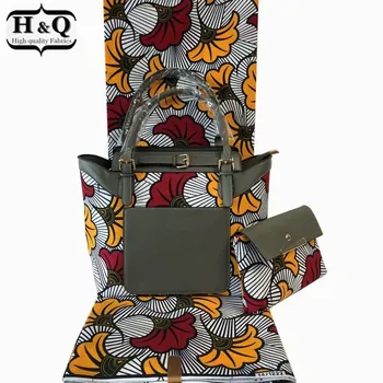 H&Q najnowsza afrykańska kobiet wosk torebka zestaw z 6 ярдами piękne woskowe wzory prawdziwa Ankara wosk tkanina,moda wysokiej jakości na imprezę