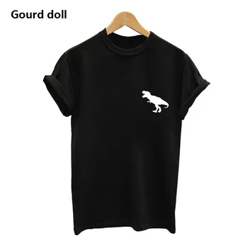 Harajuku women tshirt summer Cat dinosaur Print female T-shirt O Neck Soft T-shirts for women femme black/white clothes