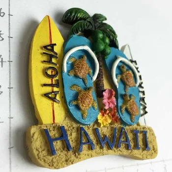 Hawaje, Stany Zjednoczone Ameryki biuro kierunek podróży Magnes magnesy lodówka naklejki surfing obuwie plażowe