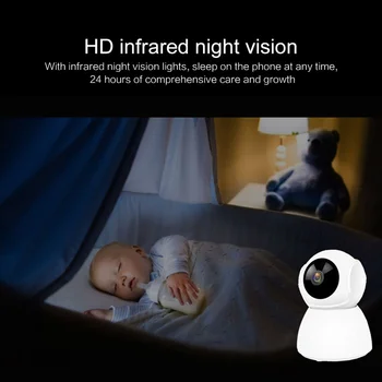 HD 720P 1080P Home Security IP Camera dwukierunkowe audio Bezprzewodowa mini kamera 1MP widzenie w nocy, CCTV, kamera WiFi Niania