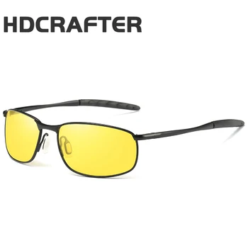 HDCRAFTER spolaryzowane okulary noktowizyjne męskie okulary okulary małe soczewki jazdy okulary przeciwsłoneczne UV400