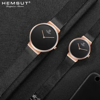 Hemsut męski zegarek ultra-cienkie zegarki męskie, paski do zegarków ze stali nierdzewnej zegarek kwarcowy dla firm męski relogio masculino 2018
