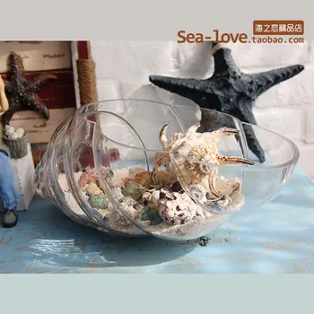 Hexagonal Umywalka Naturalna Zlewozmywak Jednokomorowy Kreatywny Prezent Śródziemnomorskie Dekoracje Do Domu Czołg Krajobraz Morski Ślimak Ozdoby Dekoracje