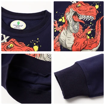 HH Kids Wiosna kreskówka dinozaur bluzy dla chłopców odzież Dziecięca Baby Toddler bawełna odzież chłopiec odzież garnitur