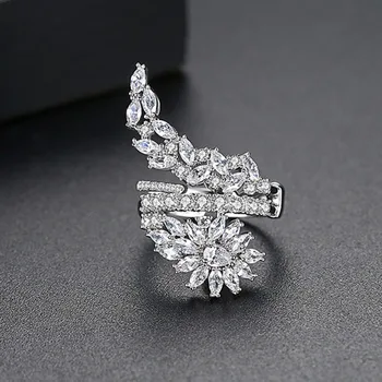HIBRIDE Mody kobiece pierścień biżuteria handmade cyrkonia skrzydła motyla obrączka dla panny młodej rocznica ślubu Bijoux R-190