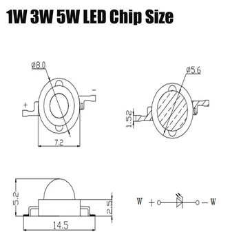 High Power LED Chip 3W 380-840nm 600-700Ma DC 3W 3.2-3.4 V 45x45mil Epistar SMD COB Light Bead Full Spectrum Grow Light