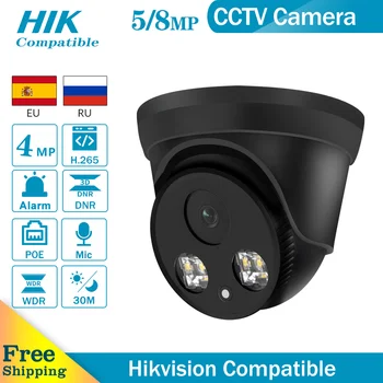 Hikvision zgodny ColorVu 5MP kopuła POE kamera IP 8MP czarny strona Główna bezpieczeństwo CCTV kamera IR 30 m ONVIF H. 265 P2P Plug&play IPC