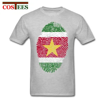 Hip-hop Surinam flaga odcisków palców t-shirt dla mężczyzn Dzień ojca męskie O-neck niestandardowe bawełniane krótkie rękawy Hombre Primer T-shirt man