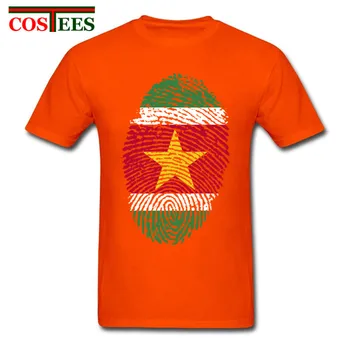 Hip-hop Surinam flaga odcisków palców t-shirt dla mężczyzn Dzień ojca męskie O-neck niestandardowe bawełniane krótkie rękawy Hombre Primer T-shirt man
