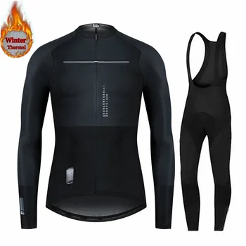 Hiszpania 2021 zima Термоциклинг odzież dla mężczyzn z długim rękawem Jersey kostium basen, jazda na rowerze MTB Kolarstwo odzież bib spodnie zestaw