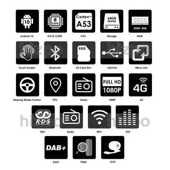 Hizpo 2 Din 4G 64G Android 10 samochodowy DVD, Radio stereo-odtwarzacz do Opel Astra H G J Vectra Antara, Zafira, Corsa Vivaro Meriva Veda GPS