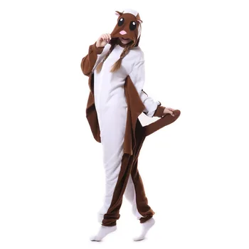 HKSNG brązowy polar białka-polatucha кигуруми Onesies szczur zwierzę nogi piżamy dorosły unisex cosplay kostiumy piżamy