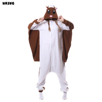 HKSNG brązowy polar białka-polatucha кигуруми Onesies szczur zwierzę nogi piżamy dorosły unisex cosplay kostiumy piżamy