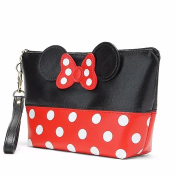 HMUNII New Fashion Dot Bow Portable Mickey Bag PU Travel Organizer kosmetyczka drogowy szlak doskonała jakość pralnia kosmetyków torba