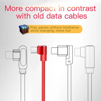 HOCO Mobile Phone Cables 90 stopni USB Type C kabel USB 2A-C kabel szybkiego ładowania kabel do transmisji danych Samsung S9 Xiaomi 6X Huawei P10