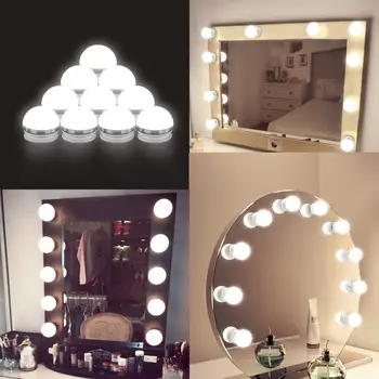 Hollywoodzki styl USB LED próżność lustro światła zestaw ciągłe anty-olśnić lampy i dotykowy ściemniacz do makijażu toaletka zestaw w szatni