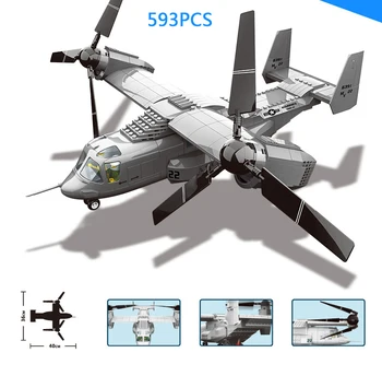 Hot modern Military ww2 v-22 Osprey Aircraft fighter building block airplane model air forces figures bricks toys collection