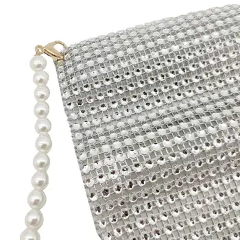 Hotel De FGG plastikowa siatka mini torebki perła łańcuch damskie torby na ramię, torby na ramię