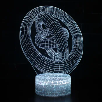 HQXING Creative 3D illusion Lamp LED Night Light abstrakcyjna grafika akrylowa lampa lamparas atmosfera nowość oświetlenie dekoracji