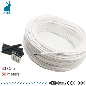 HRAG 50m nietoksyczny, bez zapachu niska cena 12K 33ohm włókna węglowego kabel grzejny podłogowy grzejny przewód wysokiej jakości kabel grzejny