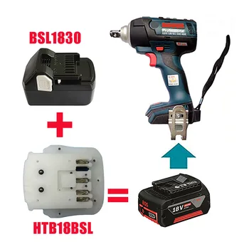 HTB18BSL adapter konwerter użyć do Hitachi 18V BSL1830 li-ion bateria do Bosch litowy narzędzie wymienić BAT618 1.5 Ah 18V 3Ah 6Ah