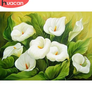 HUACAN Flowers Diamond Painting 3D DIY Mosaic Diamond Embroidery Calla Lily Cross Stitch Decoration Home Full