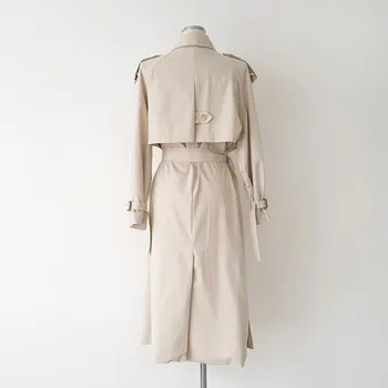 Hzirip wysokiej jakości minimalistyczny, klasyczny płaszcz dwurzędowy długi trencz 2020 Nowa jesień OL elegancki płaszcz Wolna wiatrówka
