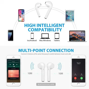 I7s TWS Bezprzewodowej słuchawki Bluetooth dla Lenovo E10 Y430 Y510p Y700 100 15 17 muzyka słuchawki ładowarka pudełko