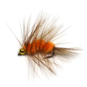ICERIO 10 szt. koralik głowa brązowy Хэкл pomarańczowy woolly robak błąd Fly pstrąga połowów przynęty #10