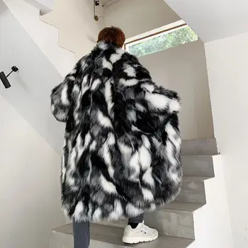 IEFB /odzież męska 2020 nowa modna odzież ze sztucznego futra z bawełnianą podszewką dużych ciepły wiatroszczelna płaszcz hip-hop modny długi płaszcz 9Y358